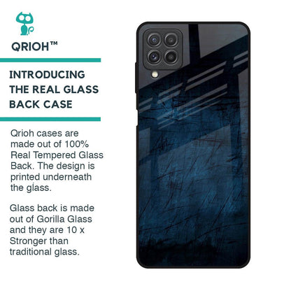 Dark Blue Grunge Glass Case for Samsung Galaxy A22