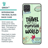 Travel Stamps Glass Case for Samsung Galaxy A22