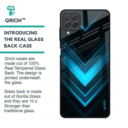 Vertical Blue Arrow Glass Case For Samsung Galaxy A22