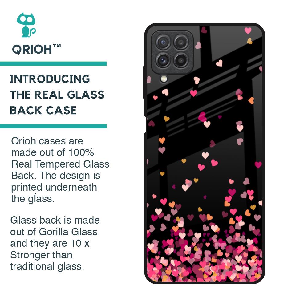 Heart Rain Fall Glass Case For Samsung Galaxy A22