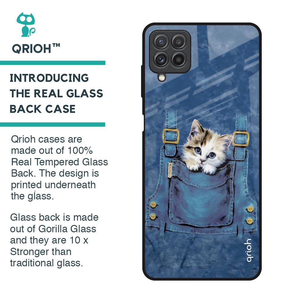 Kitty In Pocket Glass Case For Samsung Galaxy A22