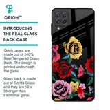 Floral Decorative Glass Case For Samsung Galaxy A22