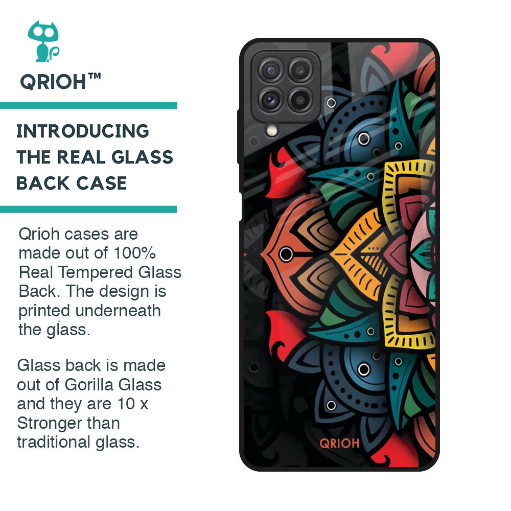 Retro Gorgeous Flower Glass Case for Samsung Galaxy A22