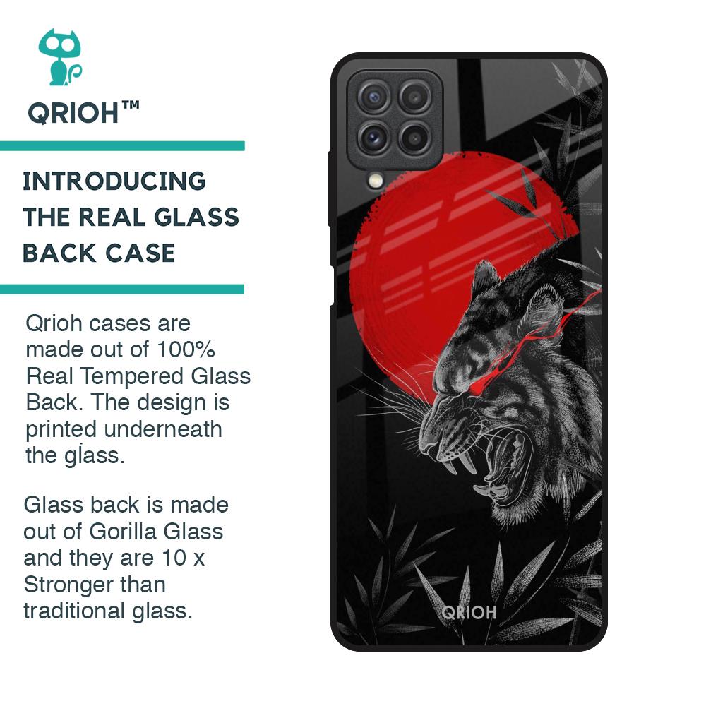 Red Moon Tiger Glass Case for Samsung Galaxy A22