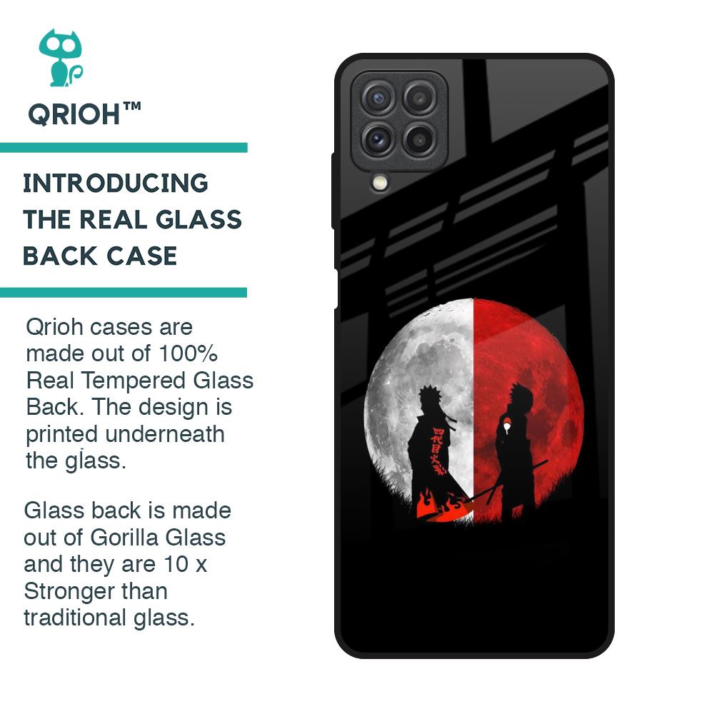 Anime Red Moon Glass Case for Samsung Galaxy A22