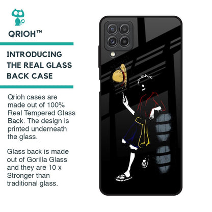 Luffy Line Art Glass Case for Samsung Galaxy A22
