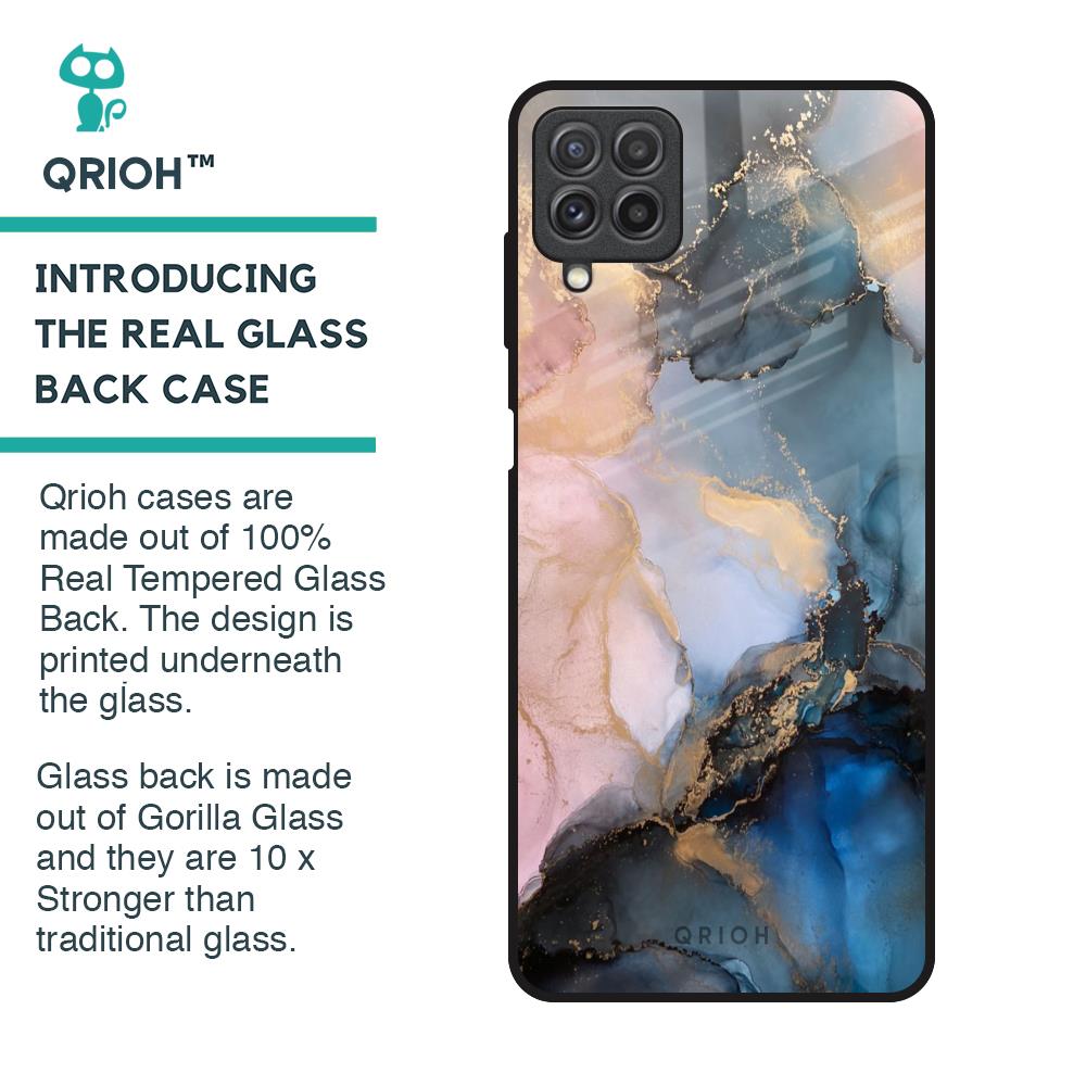 Marble Ink Abstract Glass Case for Samsung Galaxy A22