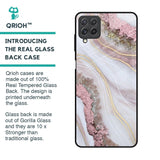Pink & Gold Gllitter Marble Glass Case for Samsung Galaxy A22
