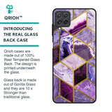 Purple Rhombus Marble Glass Case for Samsung Galaxy A22