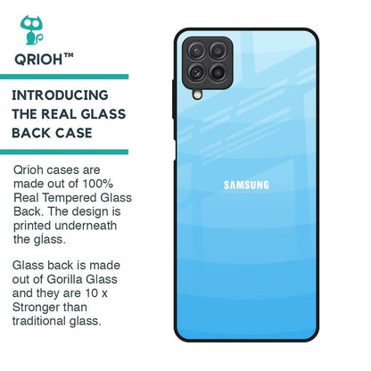 Wavy Blue Pattern Glass Case for Samsung Galaxy A22
