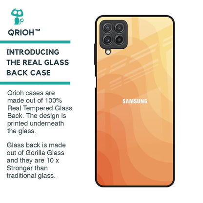Orange Curve Pattern Glass Case for Samsung Galaxy A22