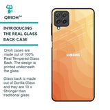 Orange Curve Pattern Glass Case for Samsung Galaxy A22