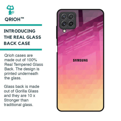 Geometric Pink Diamond Glass Case for Samsung Galaxy A22