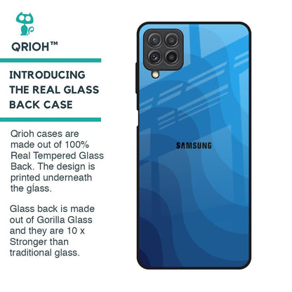 Blue Wave Abstract Glass Case for Samsung Galaxy A22