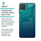 Green Triangle Pattern Glass Case for Samsung Galaxy A22