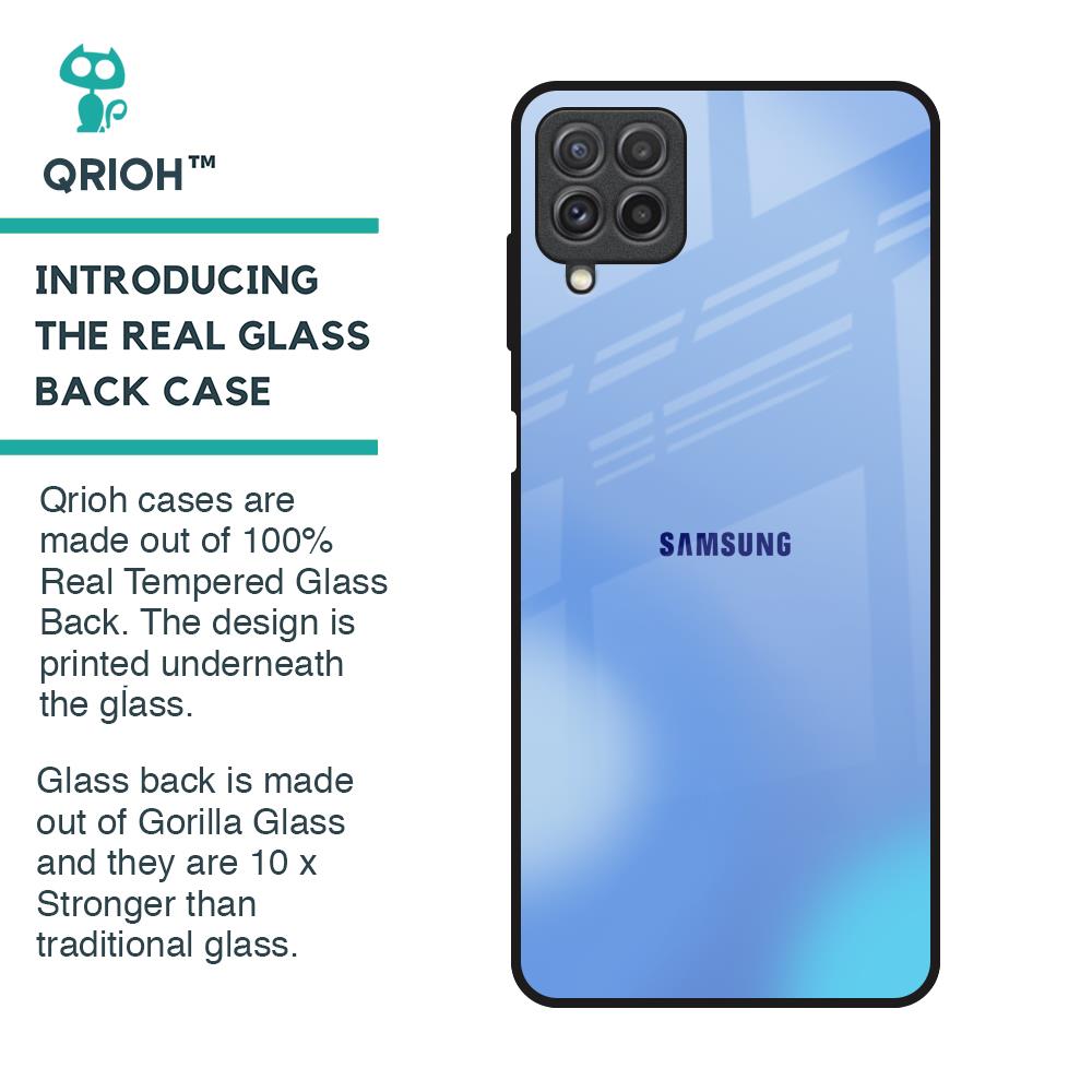 Vibrant Blue Texture Glass Case for Samsung Galaxy A22