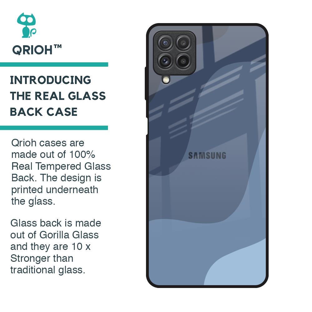 Navy Blue Ombre Glass Case for Samsung Galaxy A22