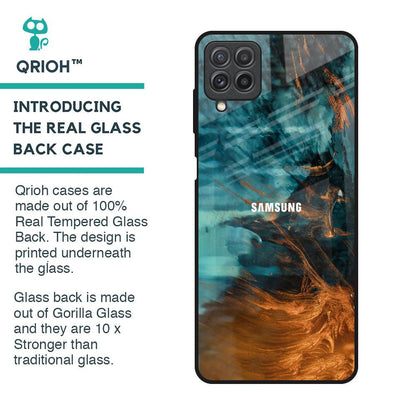 Golden Splash Glass Case for Samsung Galaxy A22