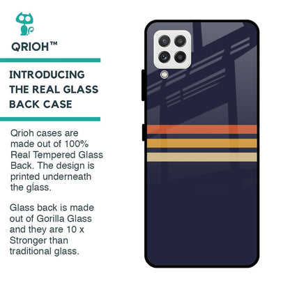 Tricolor Stripes Glass Case For Samsung Galaxy A22