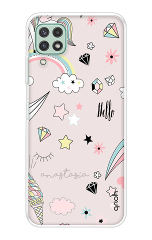 Unicorn Doodle Samsung Galaxy A22 Back Cover