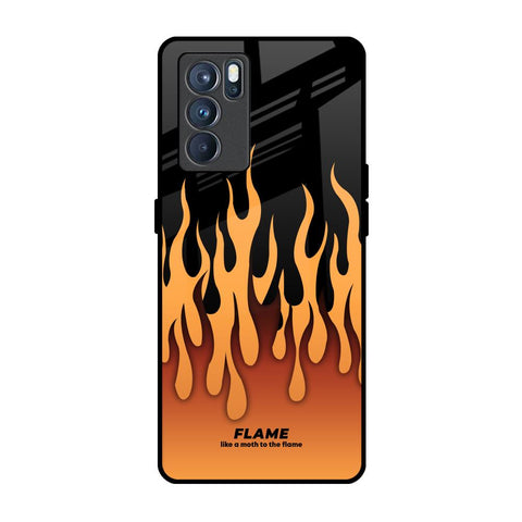 Fire Flame Oppo Reno6 Glass Back Cover Online