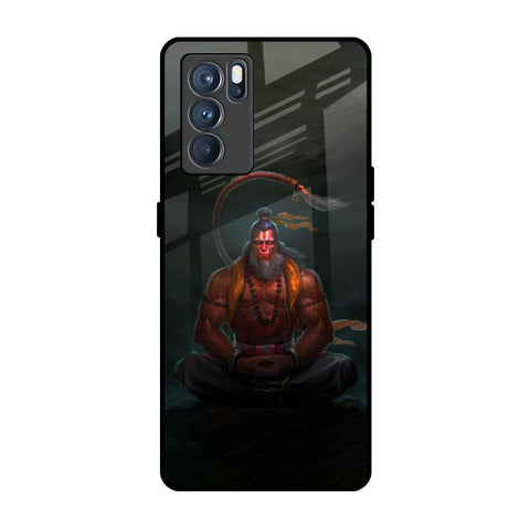 Lord Hanuman Animated Oppo Reno6 Glass Back Cover Online