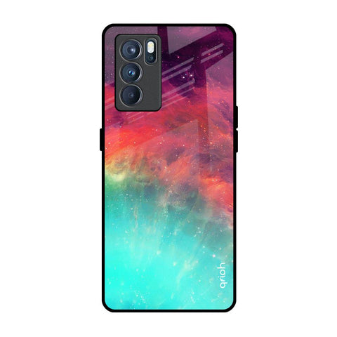 Colorful Aura Oppo Reno6 Glass Back Cover Online