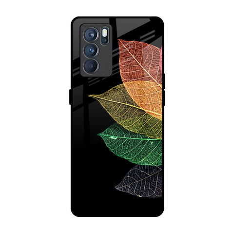 Colorful Leaves Oppo Reno6 Glass Back Cover Online