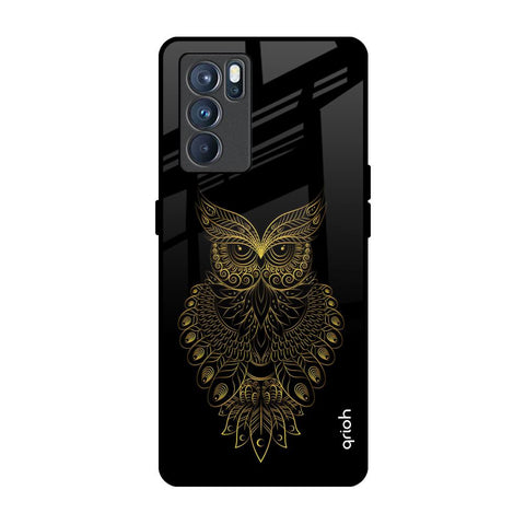 Golden Owl Oppo Reno6 Glass Back Cover Online