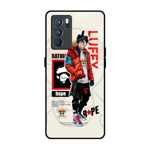 Bape Luffy Oppo Reno6 Glass Back Cover Online