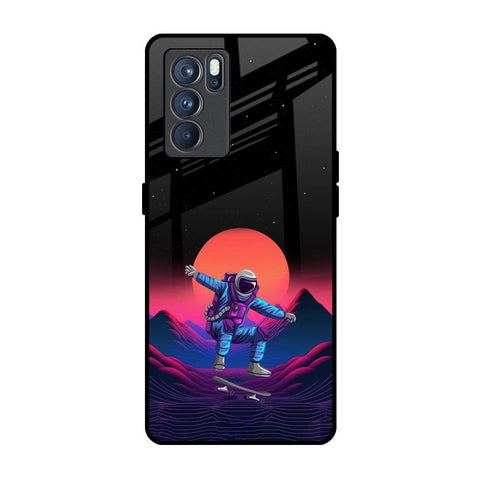 Retro Astronaut Oppo Reno6 Glass Back Cover Online