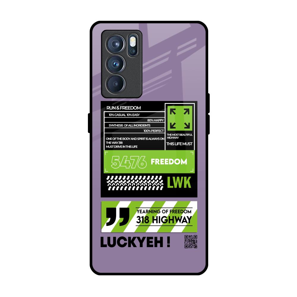 Run & Freedom Oppo Reno6 Glass Back Cover Online