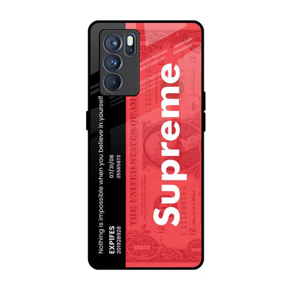 Supreme Ticket Oppo Reno6 Glass Back Cover Online