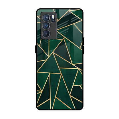 Abstract Green Oppo Reno6 Glass Back Cover Online