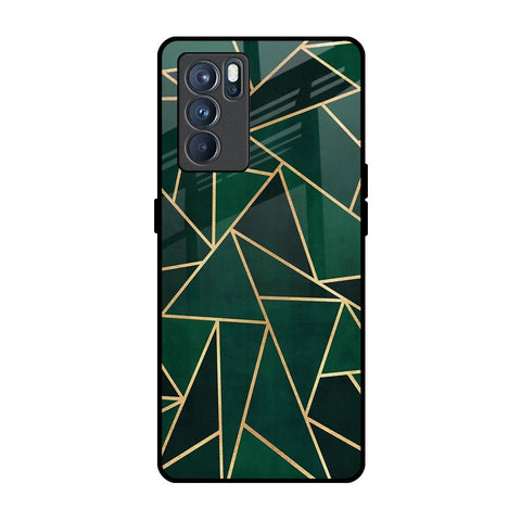Abstract Green Oppo Reno6 Glass Back Cover Online