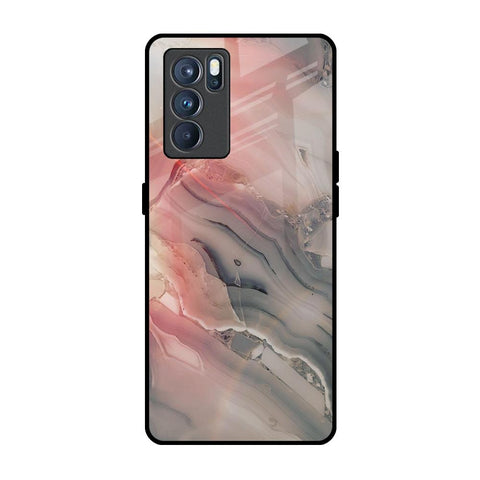 Pink And Grey Marble Oppo Reno6 Glass Back Cover Online