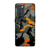 Camouflage Orange Oppo Reno6 Glass Back Cover Online