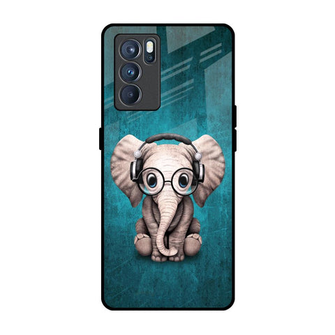Adorable Baby Elephant Oppo Reno6 Glass Back Cover Online