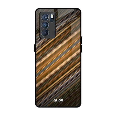 Diagonal Slash Pattern Oppo Reno6 Glass Back Cover Online