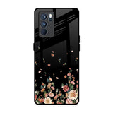 Floating Floral Print Oppo Reno6 Glass Back Cover Online