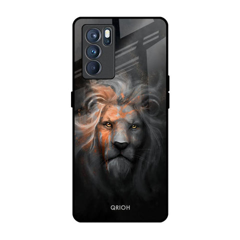 Devil Lion Oppo Reno6 Glass Back Cover Online