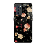 Black Spring Floral Oppo Reno6 Glass Back Cover Online