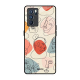 Abstract Faces Oppo Reno6 Glass Back Cover Online