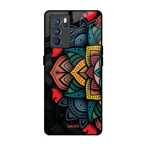 Retro Gorgeous Flower Oppo Reno6 Glass Back Cover Online