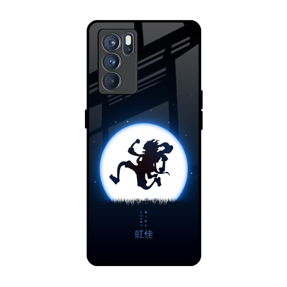 Luffy Nika Oppo Reno6 Glass Back Cover Online