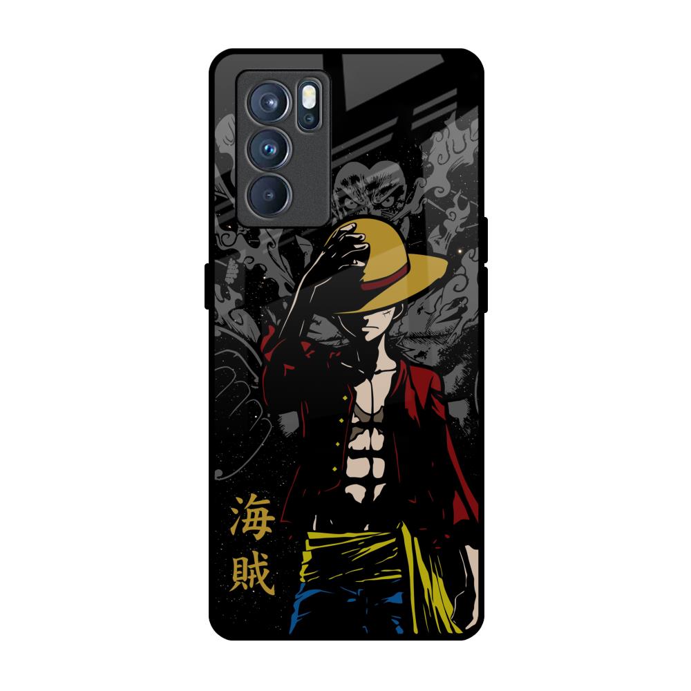 Dark Luffy Oppo Reno6 Glass Back Cover Online