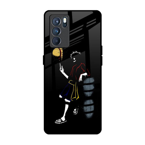 Luffy Line Art Oppo Reno6 Glass Back Cover Online