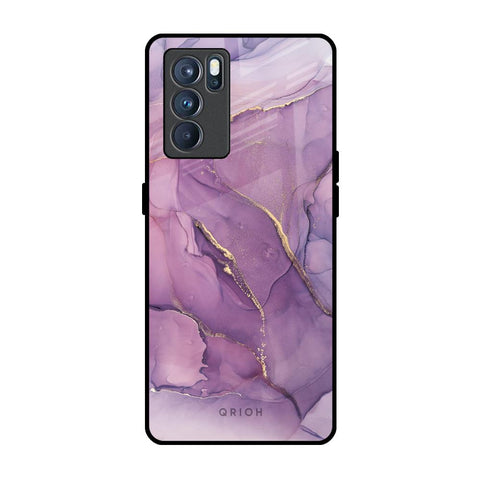 Purple Gold Marble Oppo Reno6 Glass Back Cover Online