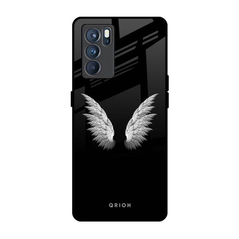 White Angel Wings Oppo Reno6 Glass Back Cover Online