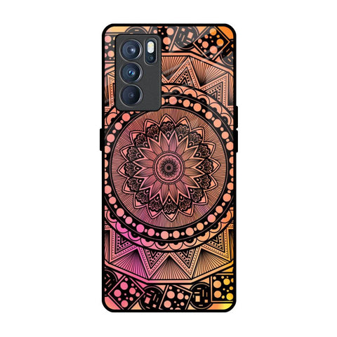 Floral Mandala Oppo Reno6 Glass Back Cover Online
